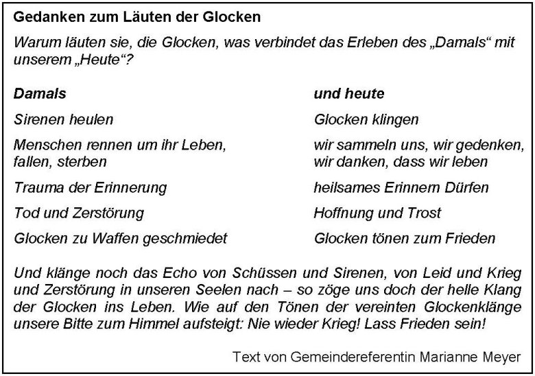 Gedanken zum Läuten der Glocken